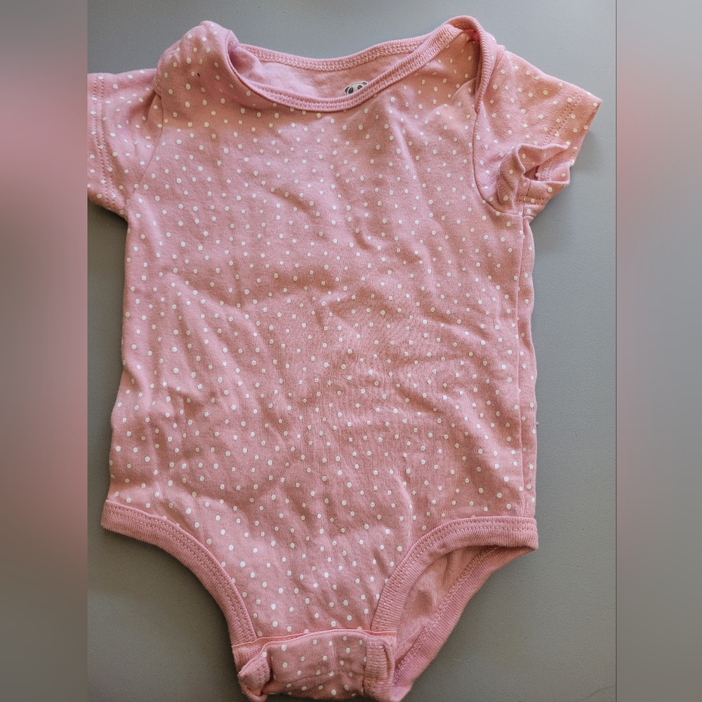 Rococo 12m Pink Polka Dot Baby Onesie
